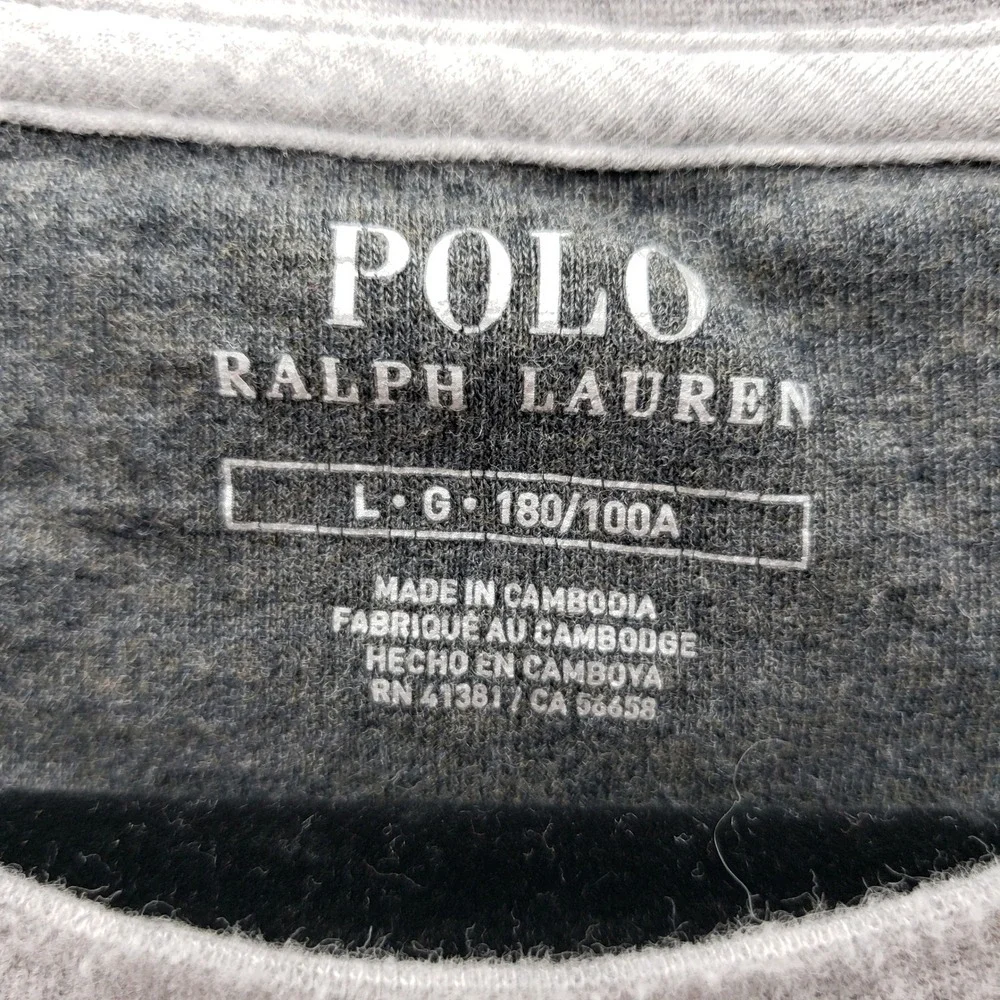 Polo Ralph Lauren Pony Logo Crewneck Sweatshirt Light Gray Preppy Minimalist L